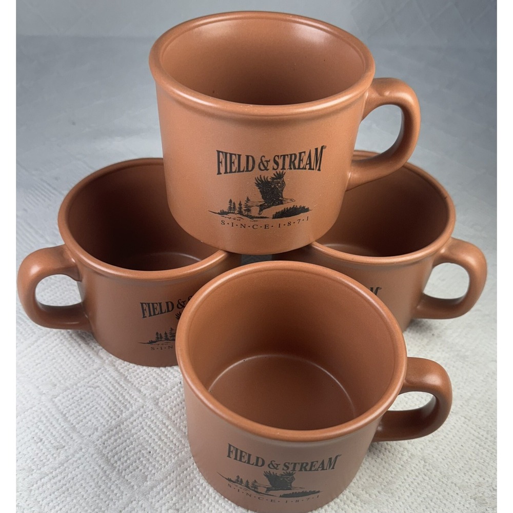Field & Stream Large 16oz. Stoneware Coffee Chili Soup Mug Cup Eagle (Lot‎ of 4)